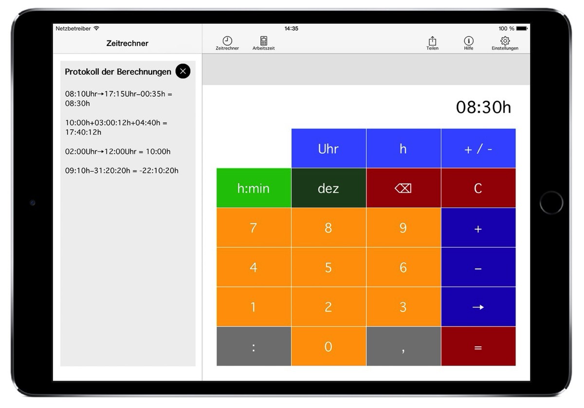 Zeitrechner Protokoll