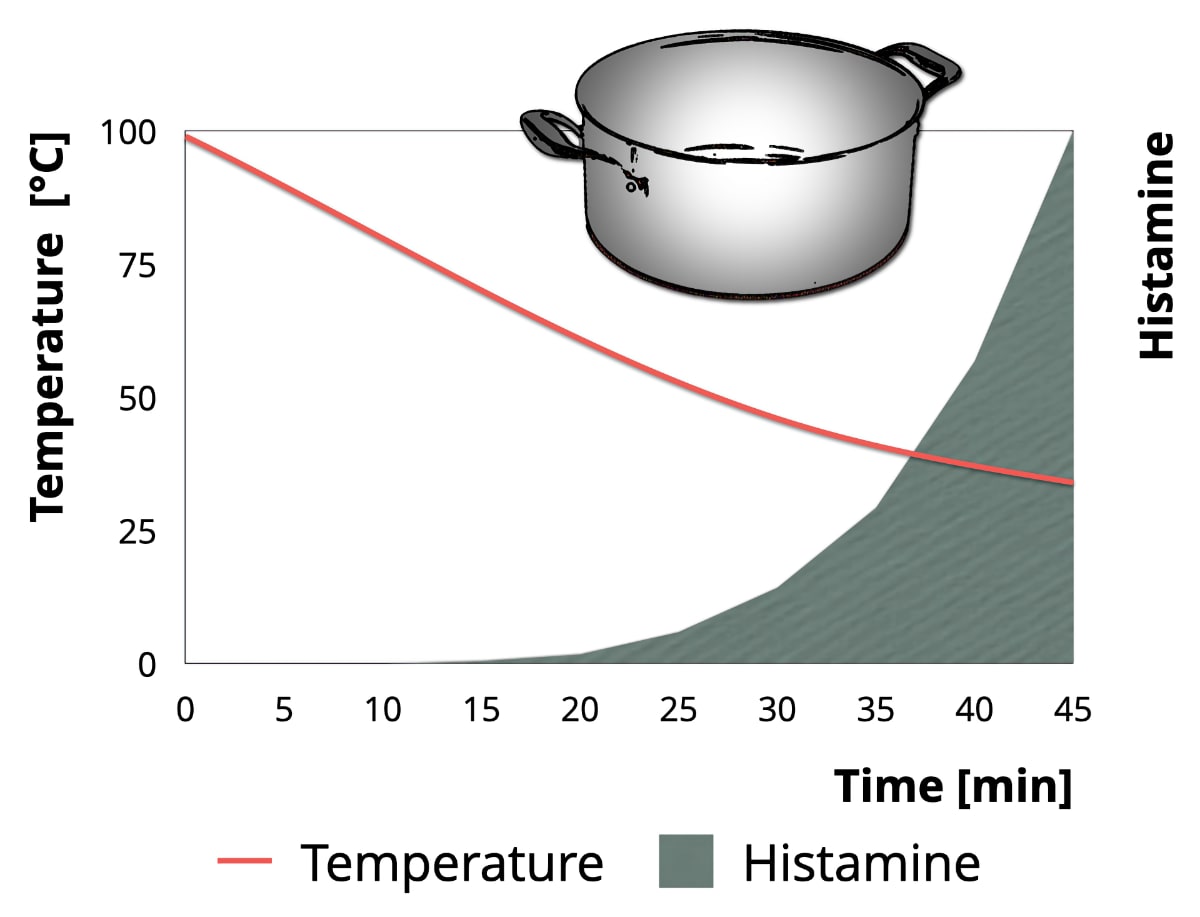 Formation of histamine time temperature